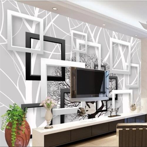 Wellyu Customized large murals fashion home decoration branches silhouette fashion 3D minimalist background wall wallpaper