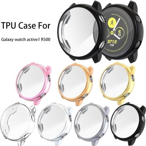 Screen Protector Case for Samsung Galaxy Watch Active 1 Ultra Slim Soft TPU Watch Cover for SM-R500 Protective Bumper Shell