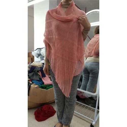 Miyake Fold Summer Female Transparent Thin Scarf Shawl Anti Sai Beach New Air-conditioned Car