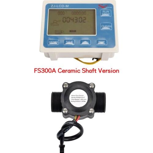 ZJ-LCD-M Digital Flow Meter Display Totalizer Flow Measurement Nylon Water Flow Sensor FS300A G3/4" Turbine Flowmeter iSentro