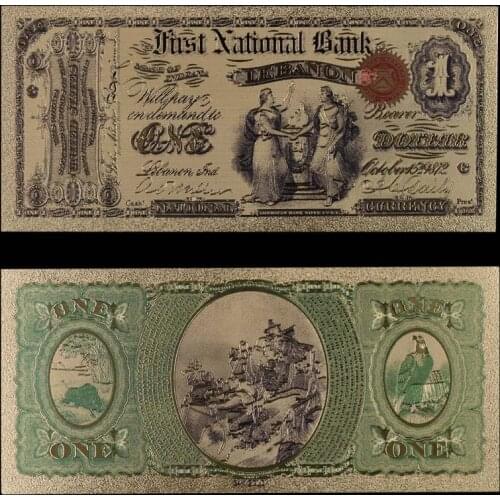 1 Dollar 1975 Year 24k Gold Banknote Collectible 999.9 Gold Foil World Paper Money US Normal Money Collection