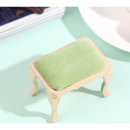 1 Pc 1/12 Dollhouse Mini Wooden Stool Simulation Chair Furniture Model Toys for Doll House Decoration Miniature Accessories