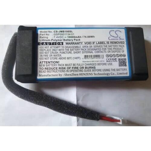100% Brand new High Quality 7.4V 10000mah rechargeable CS-JMB100SL Battery For JBL Boombox GSP0931134 01 Bluetooth Speaker