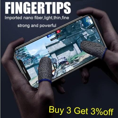 2Pcs Finger Cover Game Controller For PUBG Sweat Proof Sensitive Non-Scratch Touch Screen Gaming Finger Thumb Sleeve Glove