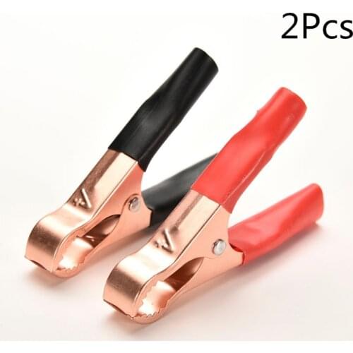 2pcs Red+ Black Mini Portable Insulated Micro Crocodile Alligator Clip Car Battery Electrical Test Clips Clamps