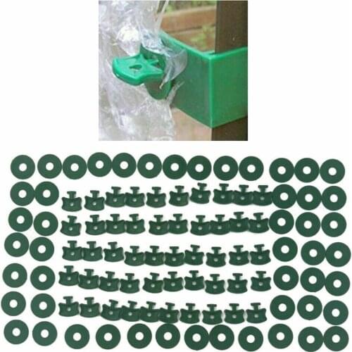 200pcs Garden Greenhouse Twist Clips Easy Use Extender Fixing Insulation Netting Accessories Plastic Fixing Clamps Washers Set