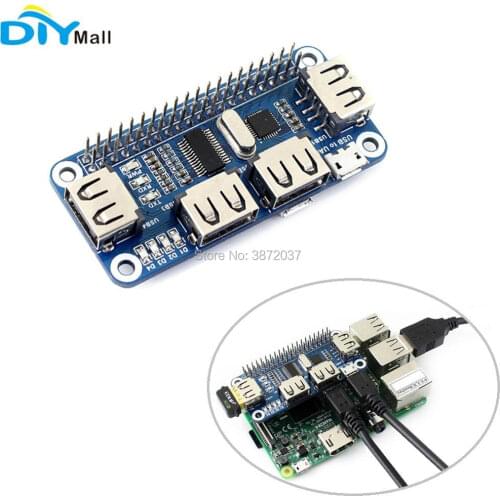 4 Port USB HAT Extension Board USB to UART Serial Debugging for Raspberry Pi Zero/Zero W/B+/2B/3B/3B