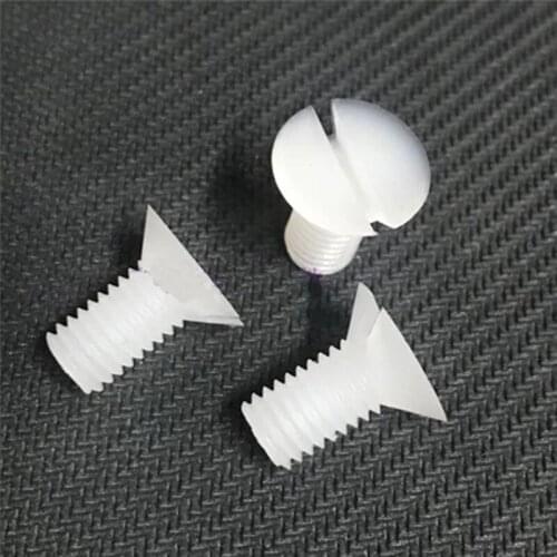 5pcs M6 PVDF Slotted countersunk head plastic screw One word flat heads Corrosion resistant bolt screws 10-30mm Length