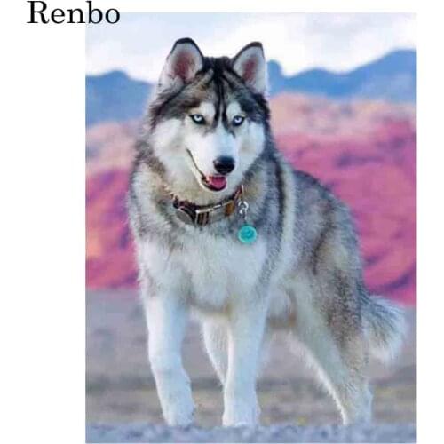 5D Diy Diamond Painting Husky Mosaic Full Square Drill Rhinestone Pet Dog Diamond Embroidery Cross stitch Home Decoration Gift