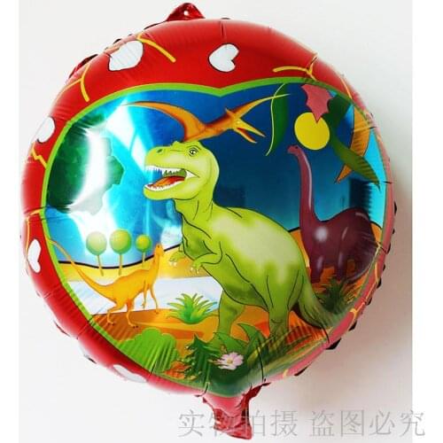 60pcs/lot 18inch Dinosaur foil balloon, round helium ballon, mylar globos inflatable air balloons decor gifts size 45x45cm18116