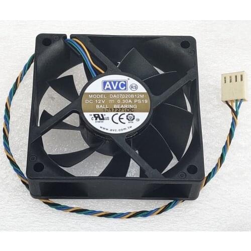 AVC DA07020B12M PS19 70mm 7cm DC 12V CPU Cooler Cooling Fan 7020 4-wire Double Ball 0.30a 4Pin