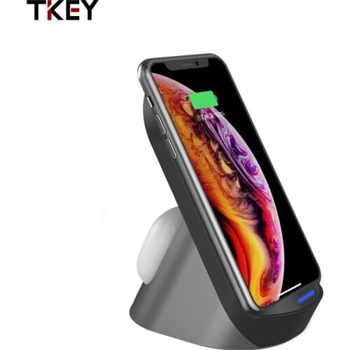 Two-in-one Wireless Phone Charger 15W Fast Charging Vertical Desktop Stand For Xiaomi 10 9 iPhone 11 Pro Max Samsung S10 S9 S8