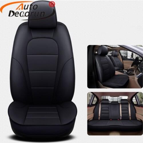 AutoDecorun Cowhide Leather Covers Seat for Mercedes-Benz CLK 200K 240 350 Automobiles Seat Cover Car Seat Supports Accessories