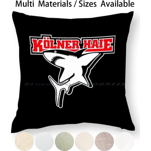 The Kolner Haie-Immerwigger Pillow Case Throw Pillow Cover Cotton Linen Flax Berlin Cologne Deutsche Eishockey German Ice