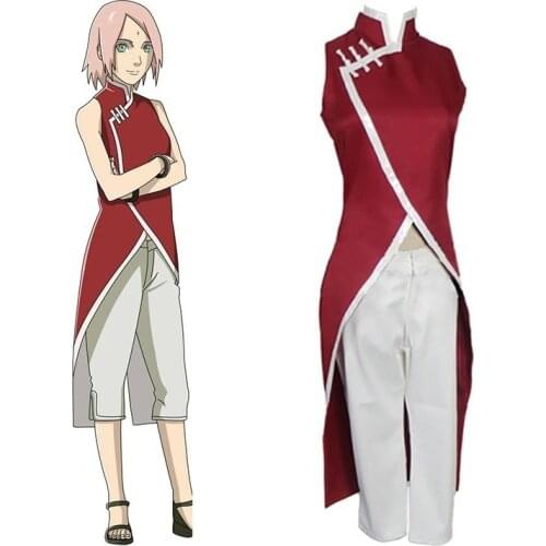 Haruno Sakura Cosplay Costume Outfits Halloween Carnival Suit Cheongsam Anime Cosplay Womens Clothing anime