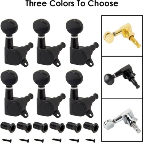 Guitar Tuning Pegs for Electric Acoustic Guitar Parts Tuners Inline 3L3R 6L 6R Inline Machine Heads Keys Gold Chrome Black