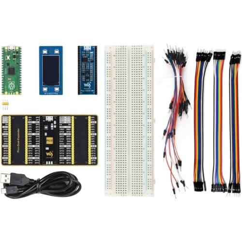 Raspberry Pi Pico GPIO Expansion Board Kit, Official Pico Starter Kit + 1.14" LCD Module+ IMU Sensor + GPIO Dual Expansion Board