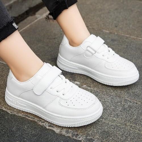 New Kids Shoes Casual White Leather Children Sneakers Fashion Mesh Breathable Toddler Boys Sports Girls Tenis Shoes Size 26-37