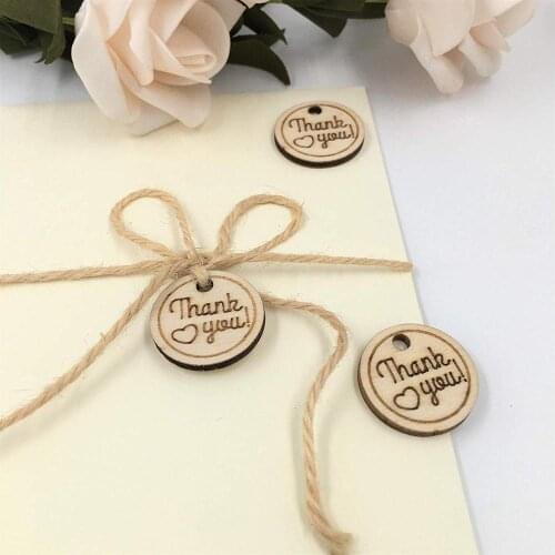 Laser engraving Wooden Thank You Tags Engraved Thank You Tag for Packaging Wrapping Gifts