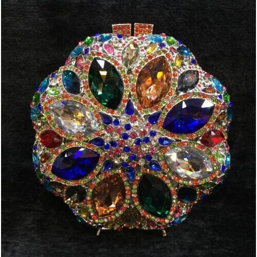 Fashion Rhinestone Party Clutch Handbag Women Evening Bags Clutches Multicolored Ladies Pochette Diamond Metal Shoulder Bag