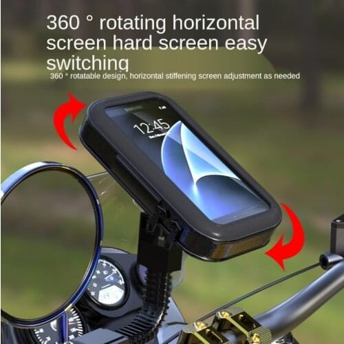 Motorcycle Motorbike Mount Bike & Bicycle with 360 Degree Rotation Adjustable Waterproof GPS Phone Holder bracket SIDE MIRROR
