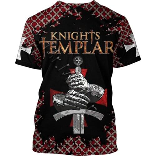 2020 Hot Sale Knights Templar 3D Printed T Shirt Men Women Fashion Casual Short Sleeve T-shirts Streetwear Oversized Tee Tops