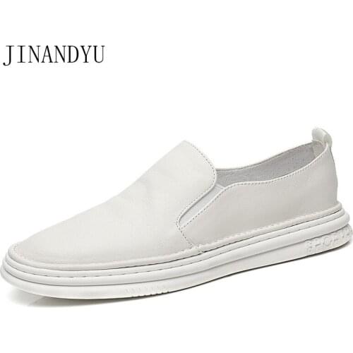 Men Loafers Shoes Man Genuine Leather Casual Shoes Oxford Soft Leather Fashion Top Quality White Slip on Shoes for Men Sneakers