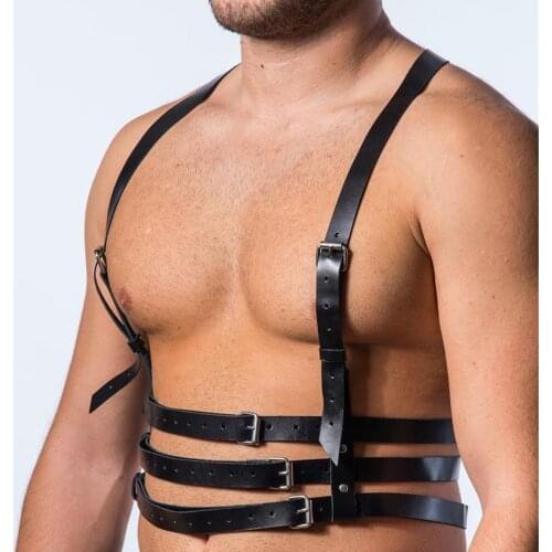 Chest Harajuku PU Leather Harness Boundage Belts Gay Role Play Man Underwear Retraints Harness Sculpting Waist Suspenders Belt