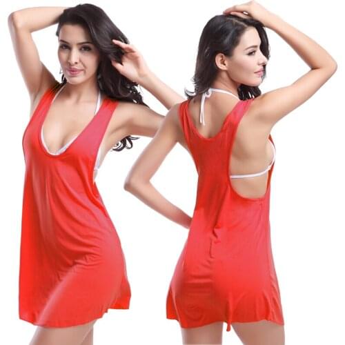 Victoria Crotch Cover Up Hot Wholesale Racerback Beach Dress Tank Sarong Women 2020 Ladies Tunic Beach Wears Drop Shipping Solid