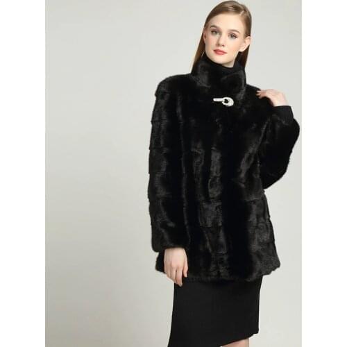 High Quality Mink Coats for Russian Women Real Fur Coat Female Full Pelt Real Mink Fur Womens Winter Jacket Plus Size S-7XL