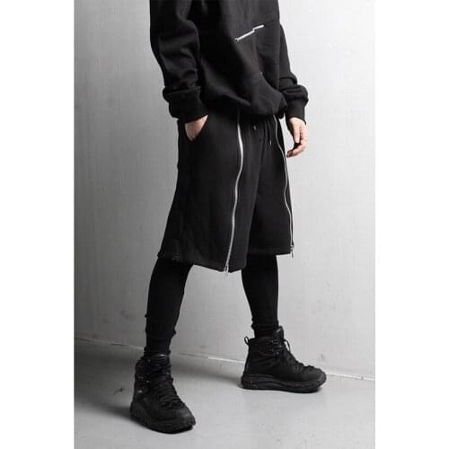 Mr. self made new two-piece base zipper decorative running mens casual pants