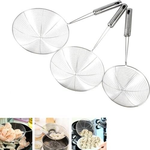 Oval Skimmer Stainless Steel Oil Pot Food Filter Cookware Colander Filter Kitchen Strainer Cooking Tools