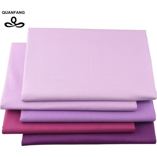 QUANFANG 5pcs/lot Solid Color Series Printed Twill Cotton Fabric For Patchwork DIY&Sewing Cloth Quilting Material Baby Children