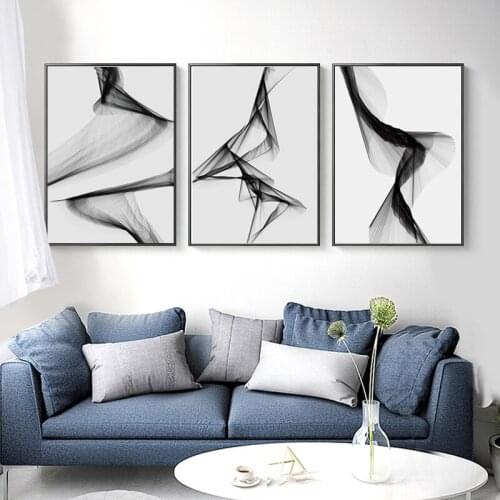 Nordic Black White art wall art Canvas Painting posters Prints Abstract line Picture for Living Room Morden Home Decor No Frame