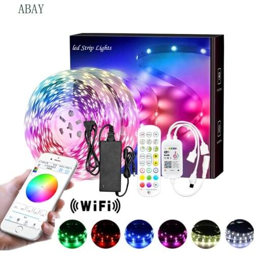 2020 tuya wifi led strip 12V LED light SMD5050 Flexible Decoration RGB LED Lights Strip Waterproof Bluetooth 5M 10M 15M full set