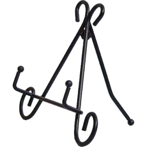 Wrought Iron Art Vertical Plate Shelf Dish Storage Rack European Style Display Stand Black Easel Plate Home Decoration