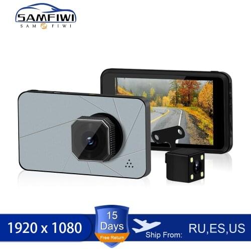 Dash Cam Car DVR Camera Full HD 1080P 4 inch Dashcam Rear View Dual Camera Video Recorder for Cars Night Vision G-Sensor