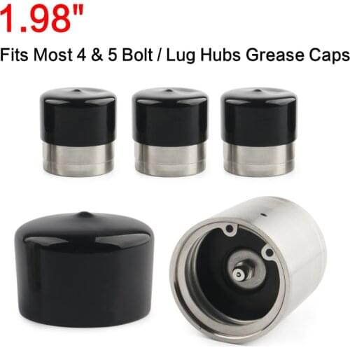 1.98"Stainless Steel Boat Trailer Bearing Buddy Kits w/ Protective Grease Bra Fits Most 4 & 5 Bolt / Lug Hubs Grease Caps