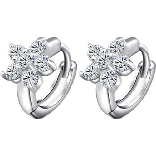 1pair Elegant Snowflake Shape Ear Hoop Earrings Female Charm Jewelry Gifts Drop Shipping EAR-0679