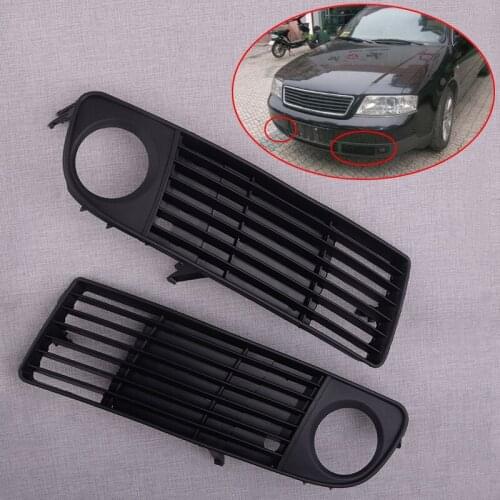 1 Pair Car Front Bumper Fog Light Grille Cover 4B0807681 4B0807682 Fit for Audi A6 C5 1998 1999 2000 2001 2002 Pre-facelift