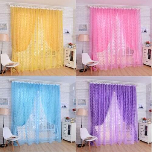 1 X Rose Print Voile Curtains Living Room Window Curtain Tulle Sheer Curtains