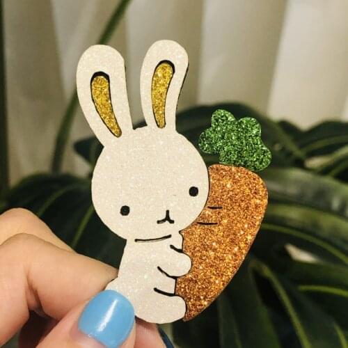 10Pcs/lot Animals Rabbit Fruit Bling Sequin Applique for DIY Headwear Hairpin Bow Decor Accessories Patches