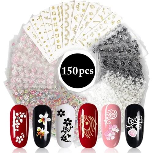 150 Sheets Nail Sticker Creative DIY Nail Decal Nail Art Decoration for Home Nail Salon Nail Art Tips Decoration Decals for Girl