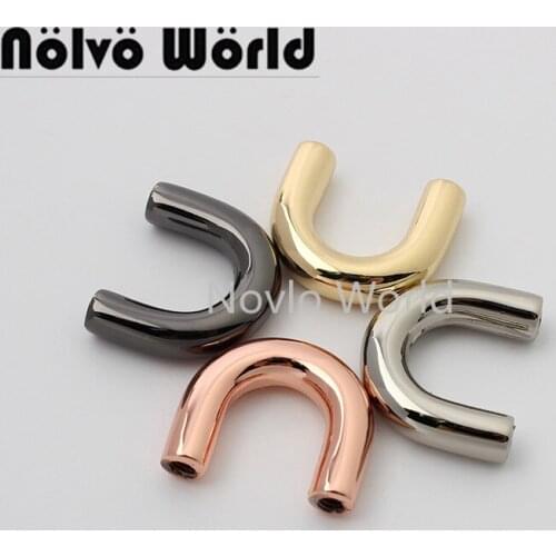 30pcs 5 colors 1cm wide tone on tone U hanger,alloy bridge rings for handbags fashion connector