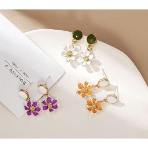 2021 Multicolor Flower WomenS Earrings Crystal Earrings For Women Friends Jewelry Accessories Hot Sale