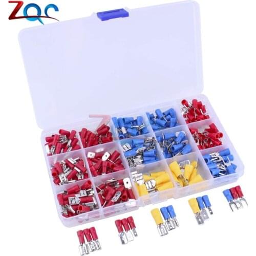 280pcs Assorted Insulated Electrical Wire Crimp Cable Connector Spade Butt Ring Fork Set Ring Lugs Rolled Terminals Kit