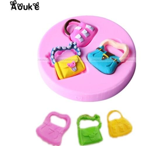 3D Bag Liquid Silicone Mold Fondant Cake Chocolate Molds Pastry Pudding Ice Cube Mould Wedding Decoration DIY Baking Tools D097