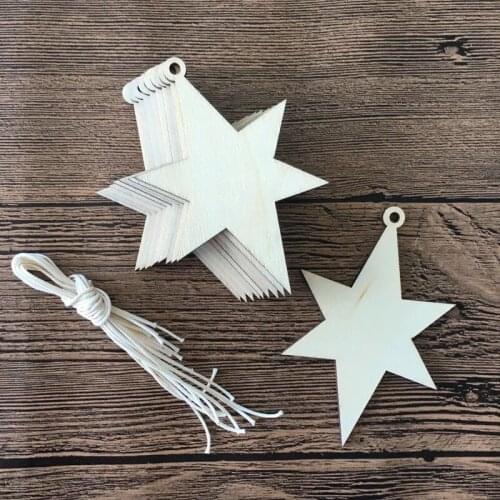 50 piece six star shape wooden christmas decoration wooden craft