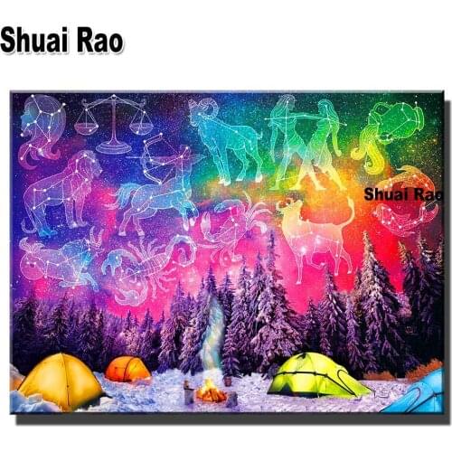 Abstract Constellation Diamond embroidery 5d diy diamond painting cross stitch full square round drill mosaic Diamond Animal Hom