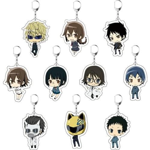 Anime Durarara!! Standoff Keychain Cartoon Figures DRRR Orihara Izaya Acrylic Key Ring Gifts Pendant llavero Keyring